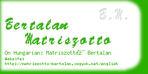 bertalan matriszotto business card